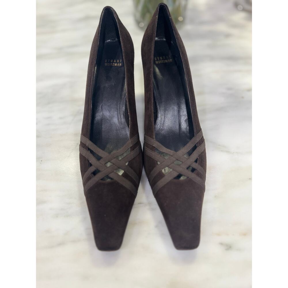 NWOT Stuart Weitzman Brown Suede Pump 2" Heel size 12N